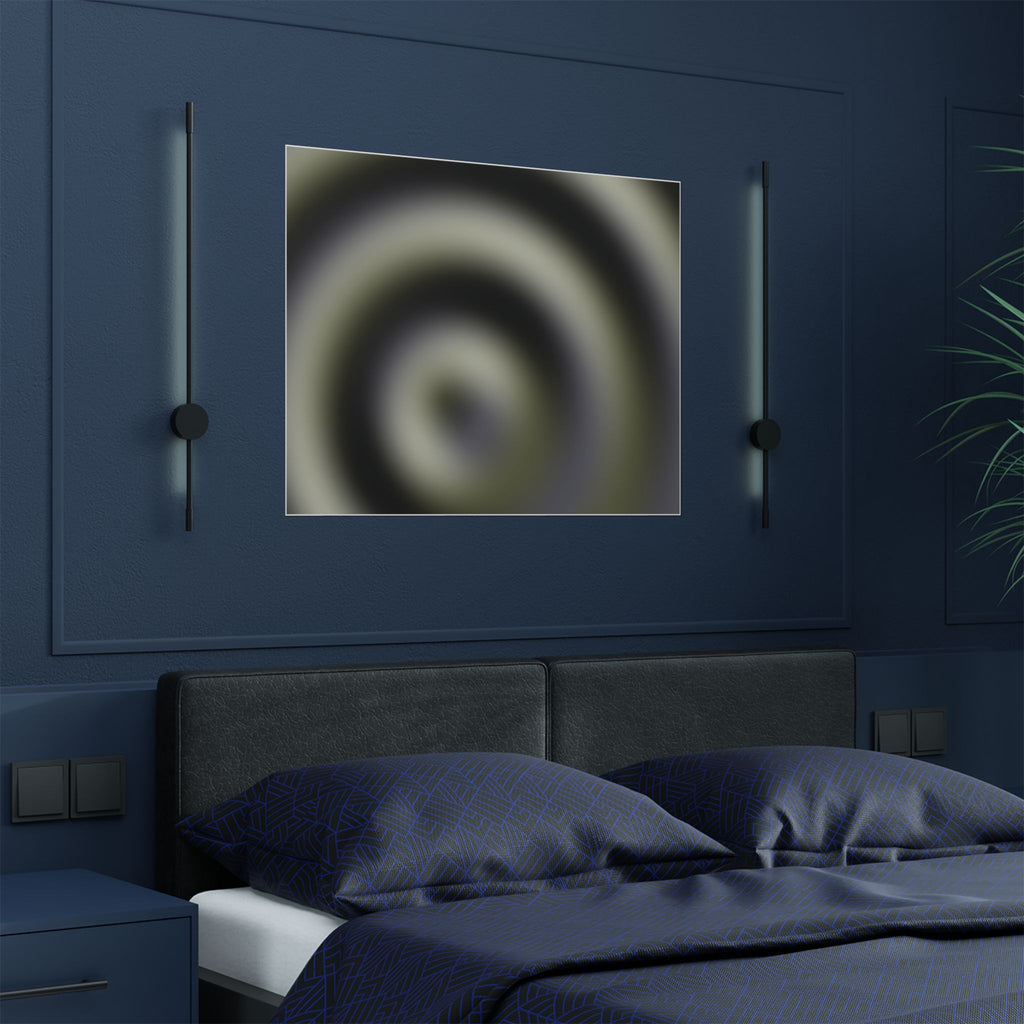 Satin Poster — Olive Green Spiral Abstract Wall Art (300gsm)