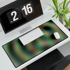 Green Spiral Abstract Desk Mat — Large Gaming/Office Mouse Pad