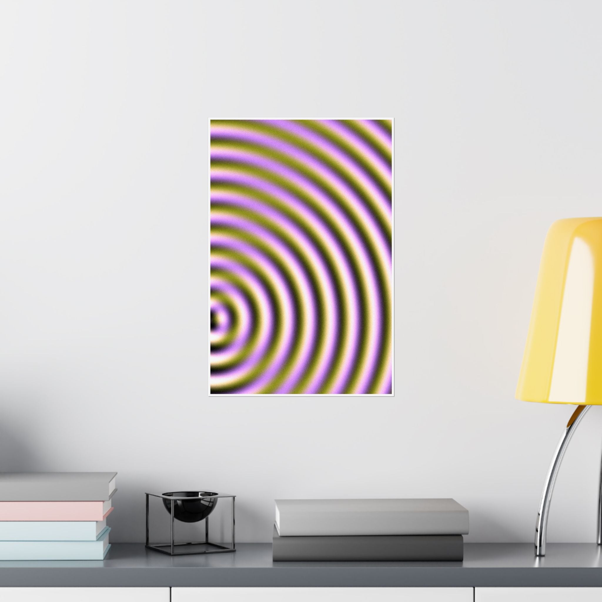 Abstract Purple Ripple Matte Poster — Optical Wave Wall Art