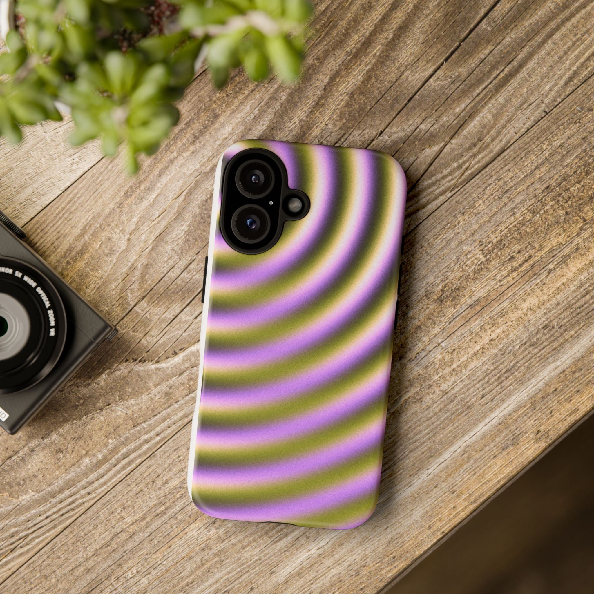 Phone Case — Purple & Olive Concentric Wave Tough Case