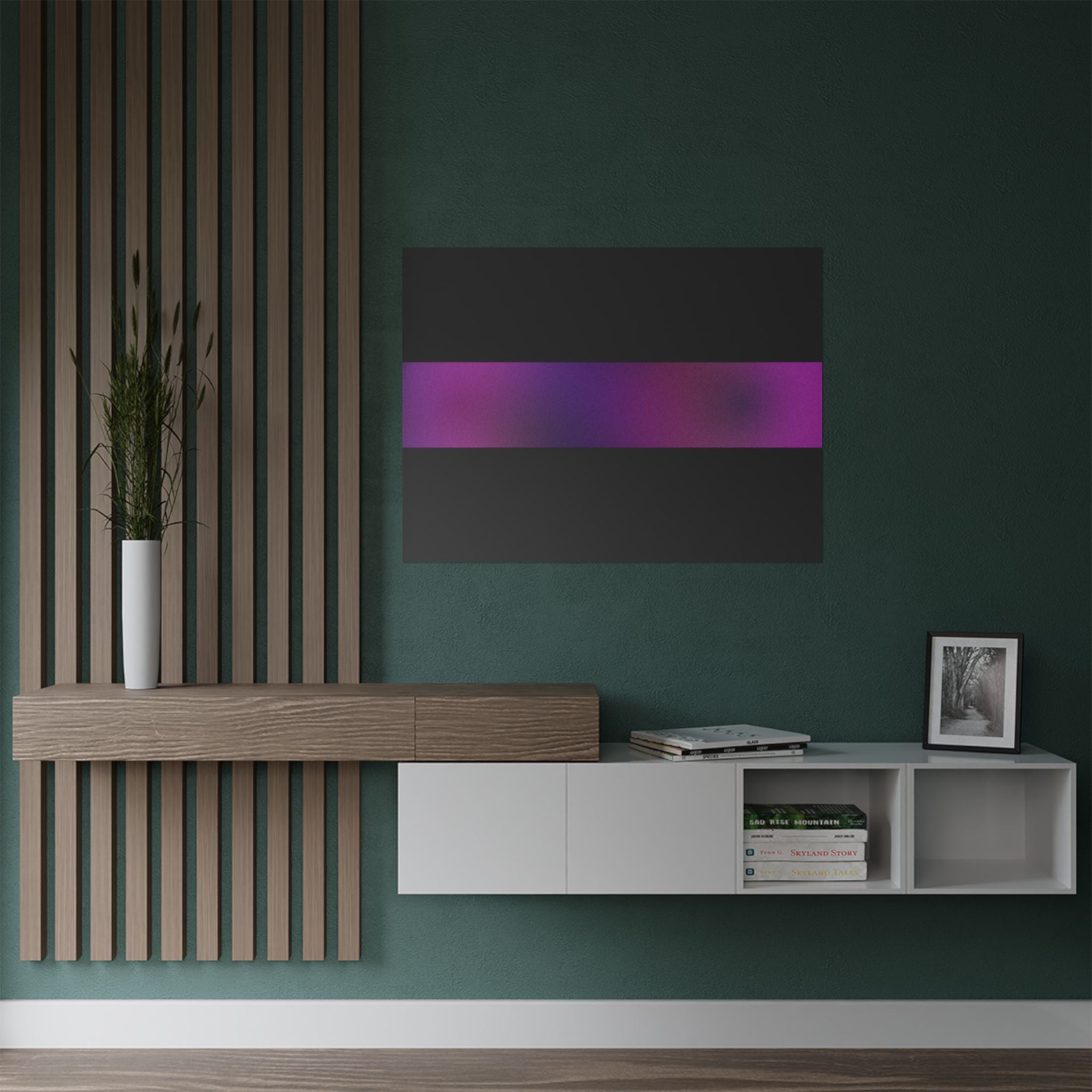 Satin Poster - Neon Purple Gradient Stripe (300gsm)