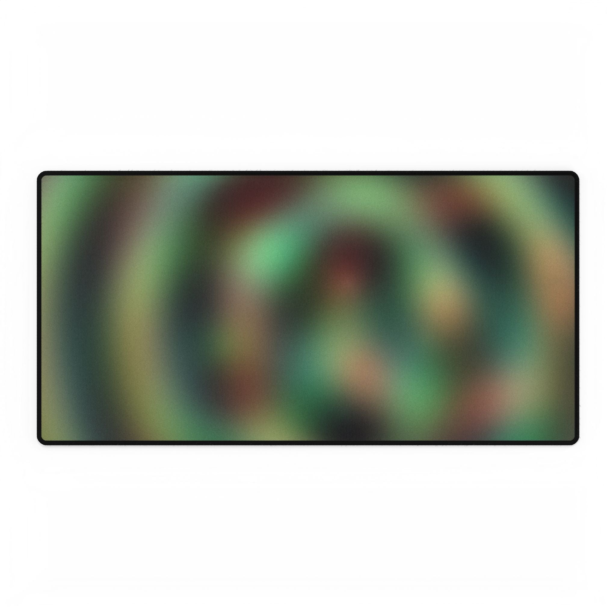 Green Spiral Abstract Desk Mat — Large Gaming/Office Mouse Pad