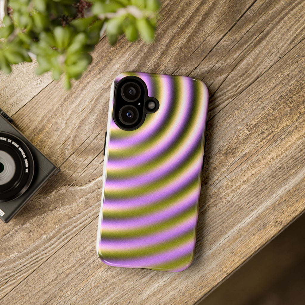 Phone Case — Purple & Olive Concentric Wave Tough Case