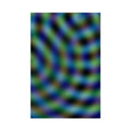 Abstract Wave Pattern Matte Poster — Blue & Green Optical Art (Vertical)