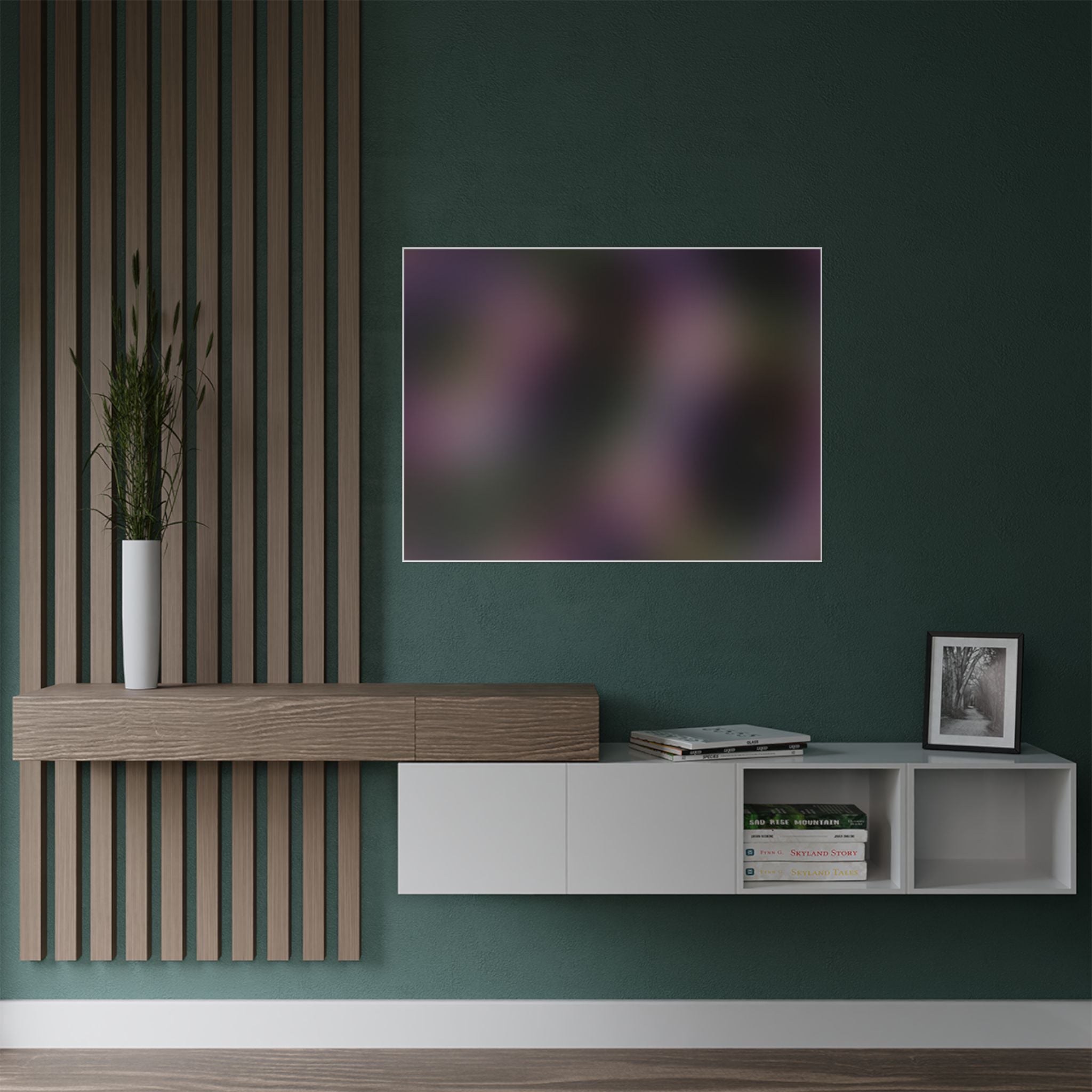 Abstract Purple & Black Satin Poster — Moody Gradient Wall Art (300gsm)