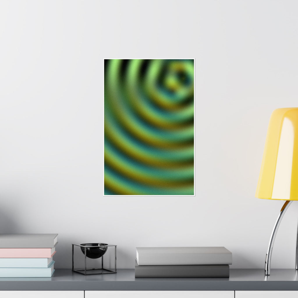 Abstract Green Ripple Matte Poster — Modern Psychedelic Wall Art