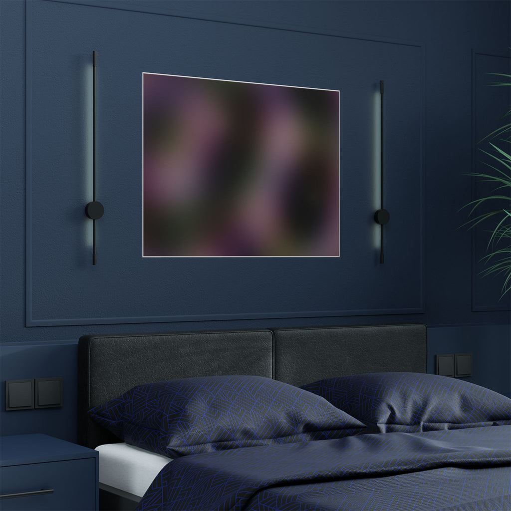 Abstract Purple & Black Satin Poster — Moody Gradient Wall Art (300gsm)