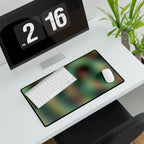 Green Spiral Abstract Desk Mat — Large Gaming/Office Mouse Pad