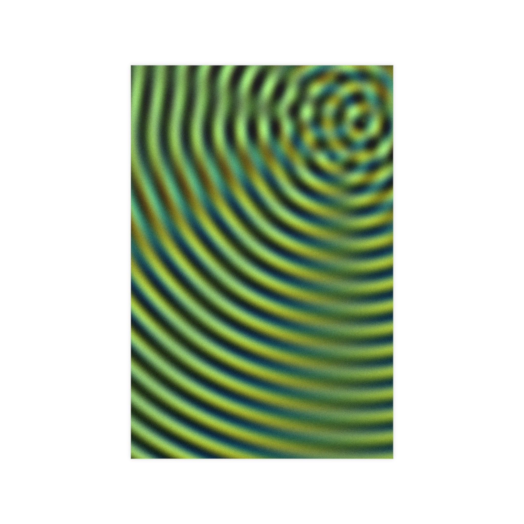 Abstract Green Wave Matte Poster — Optical Ripple Wall Art (Vertical/Horizontal)