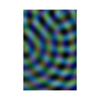 Abstract Wave Pattern Matte Poster — Blue & Green Optical Art (Vertical)