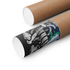 Doomscrolling Skeleton Poster — Matte Vertical Goth Social Media Art Print