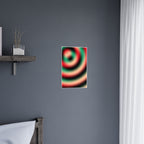 Retro Spiral Abstract Matte Poster — Green & Red Vortex Wall Art