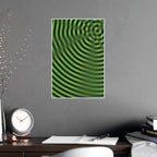Abstract Green Wave Matte Poster — Optical Ripple Wall Art (Vertical/Horizontal)